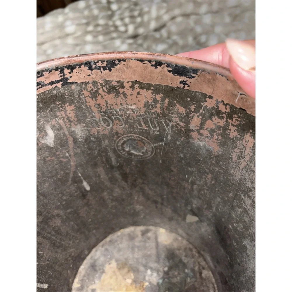 vintage industrial Vul-Cot wastebasket hard vulcanized paper fiber Riveted